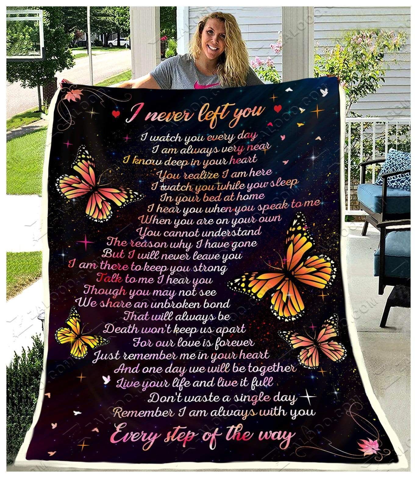 Butterfly I Never Left You Sherpa Fleece Blanket