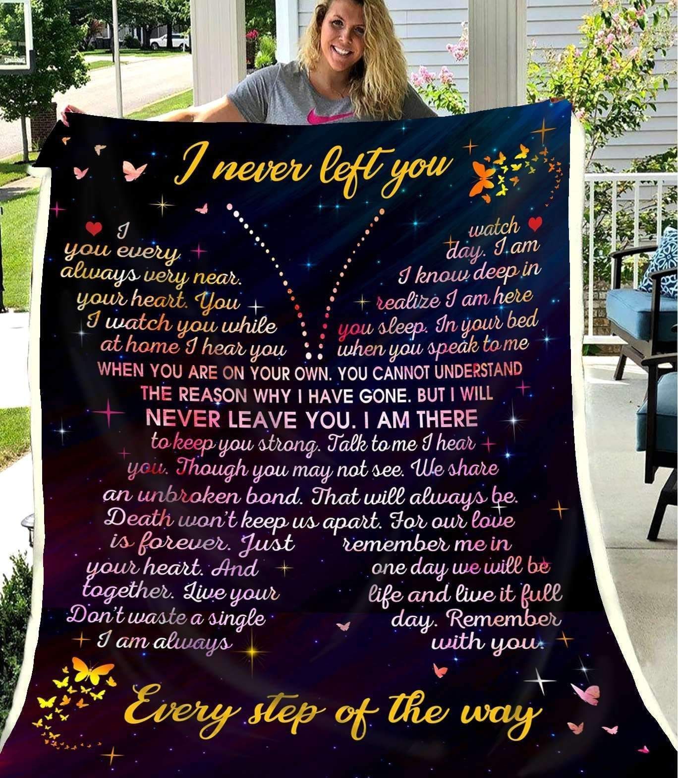 Butterfly I Never Left You Sherpa Fleece Blanket
