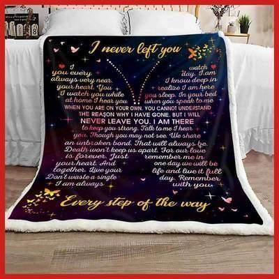 Butterfly I Never Left You Sherpa Fleece Blanket