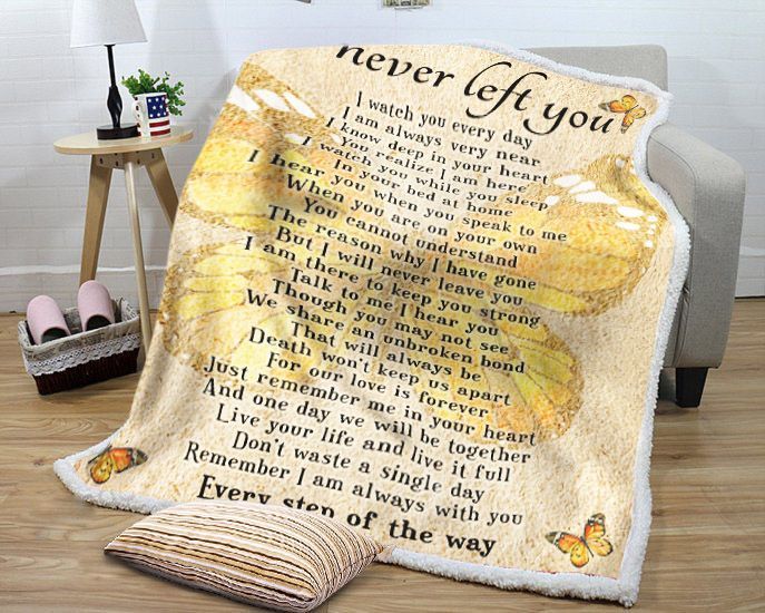 Butterfly I Never Left You Sherpa Fleece Blanket