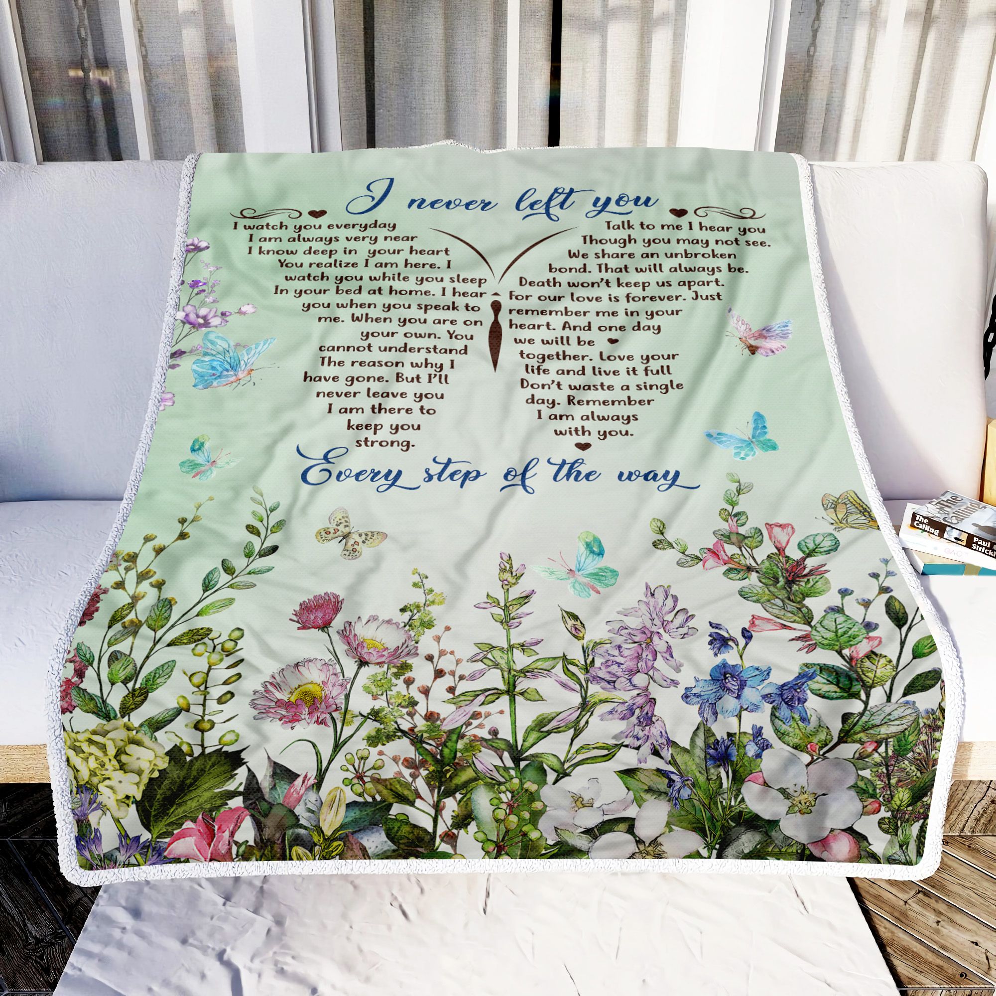 Butterfly I Never Left You Fleece Blanket