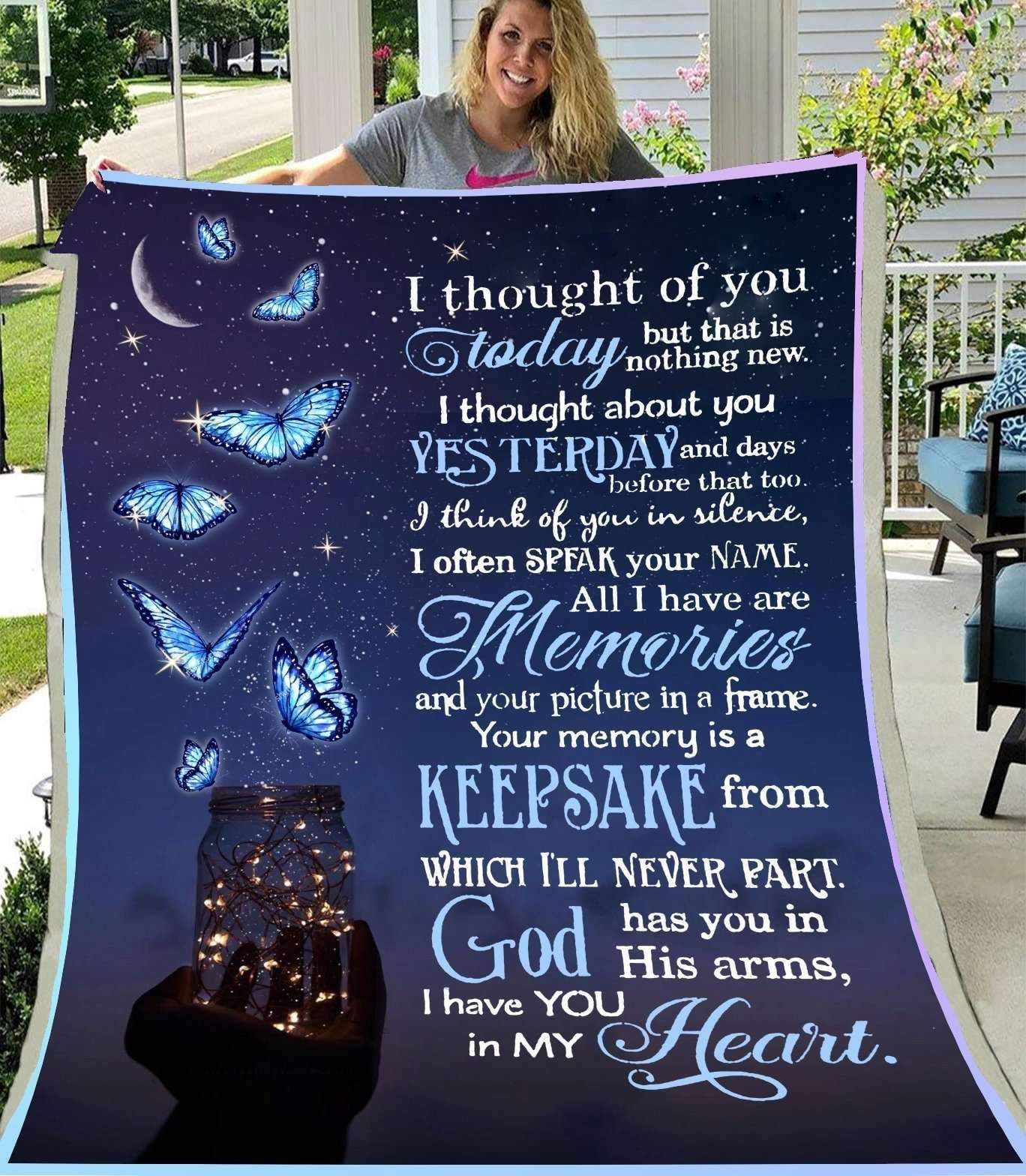 Butterfly I Thought Of You Sherpa Fleece Blanket