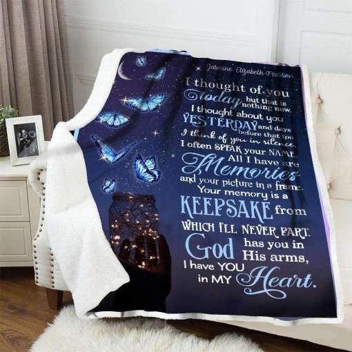 Butterfly I Thought Of You Sherpa Fleece Blanket