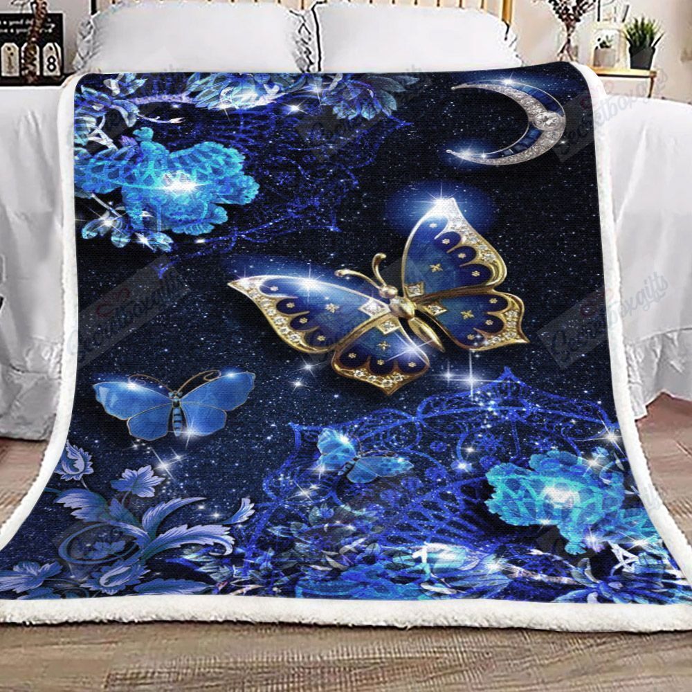 Butterfly In Night Fleece Blanket
