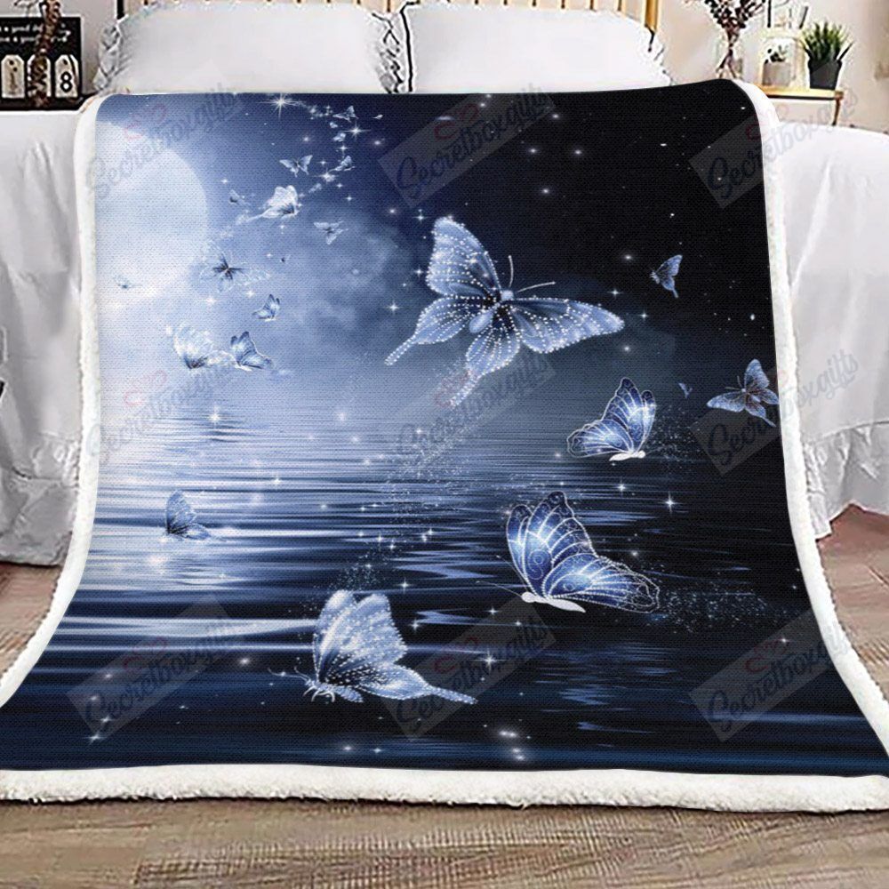 Butterfly In Night Fleece Blanket