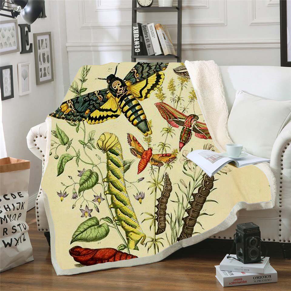 Butterfly Insect Sherpa Fleece Blanket