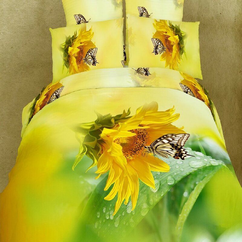Butterfly Kisses Sunflower Bedding Set