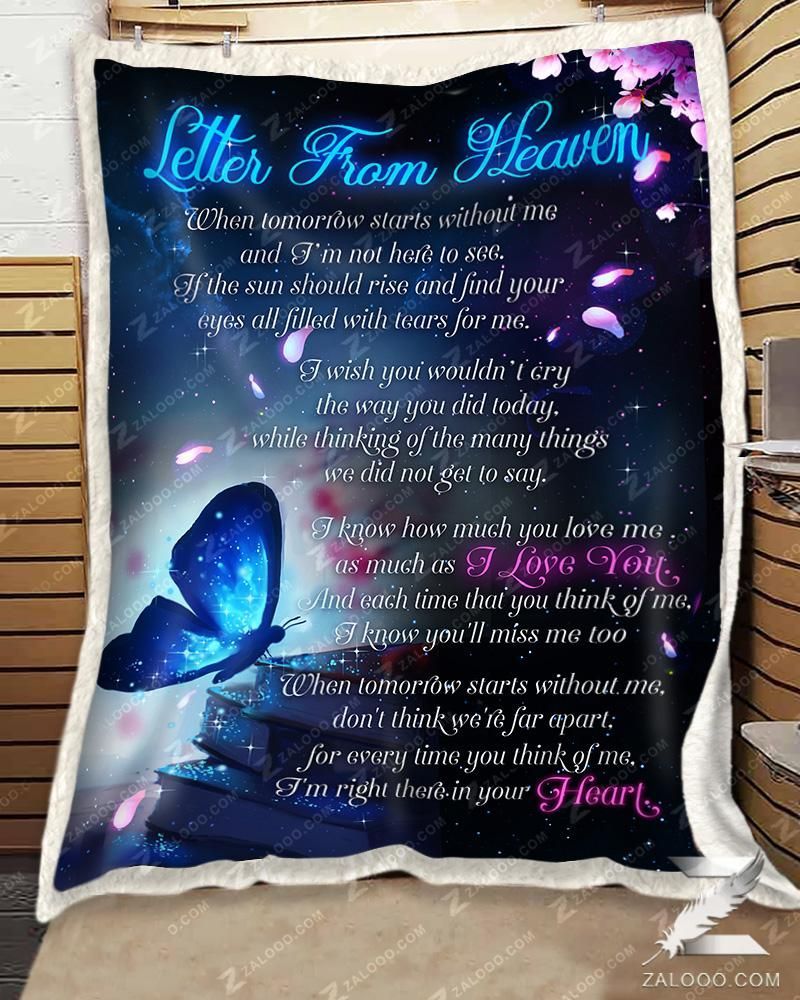 Butterfly Letter From Heaven Sherpa Fleece Blanket