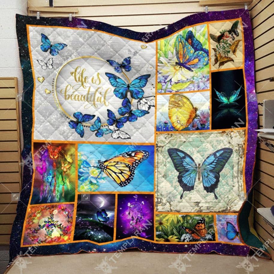 Butterfly Life Is Beautiful Quilt Blanket Dhc04011843Dd