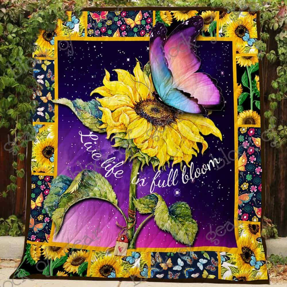 Butterfly Live Like In Full Bloom Quilt Blanket DHC3112582TD