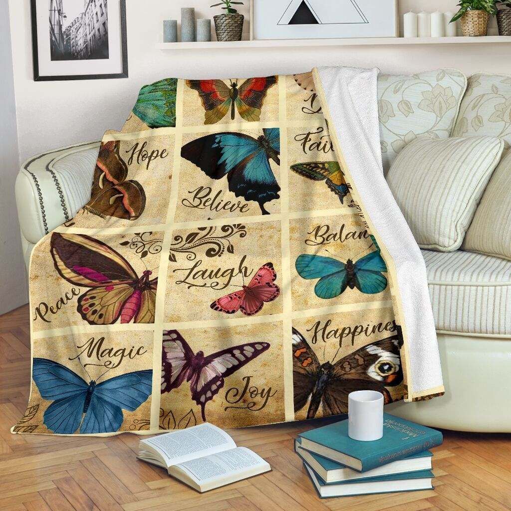 Butterfly – Live Love Faith Fleece Blanket