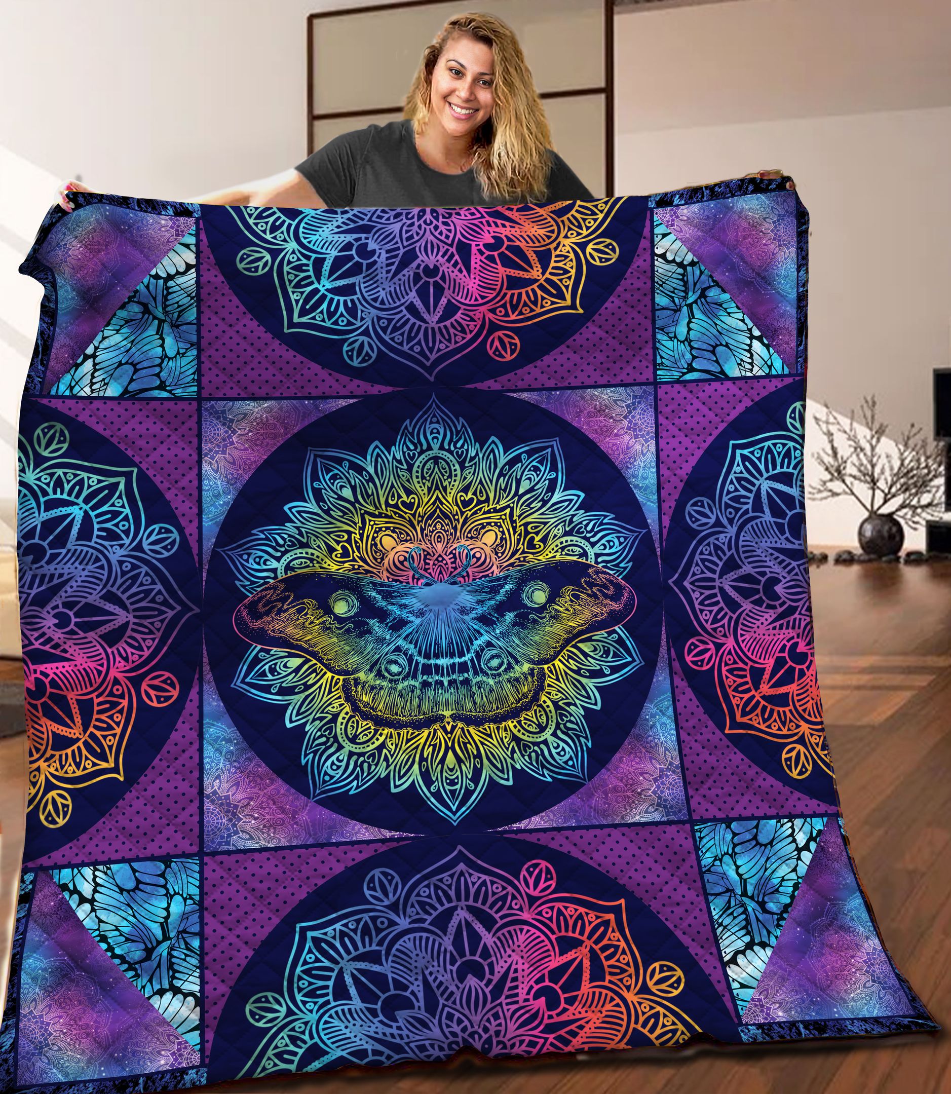 Butterfly Mandala Quilt Blanket C9B300501TA