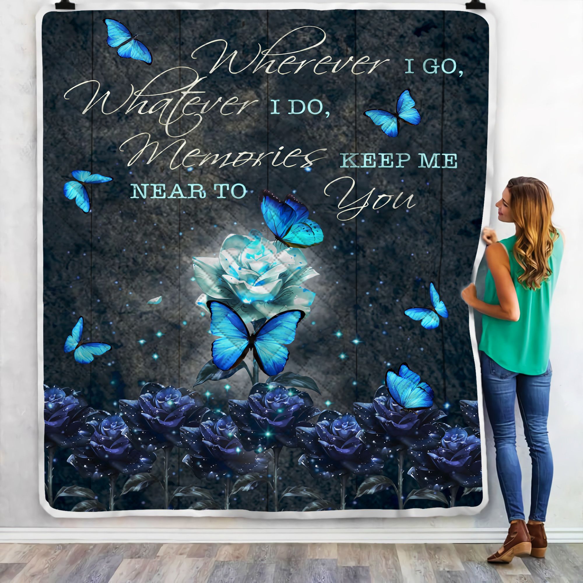 Butterfly Memories Keep Me Near To You Fleece Blanket
