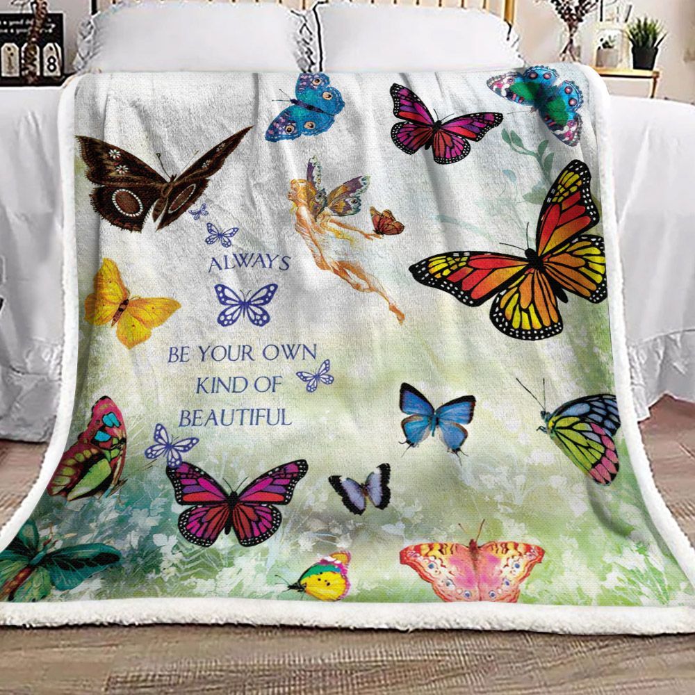 Butterfly Sherpa Fleece Blanket