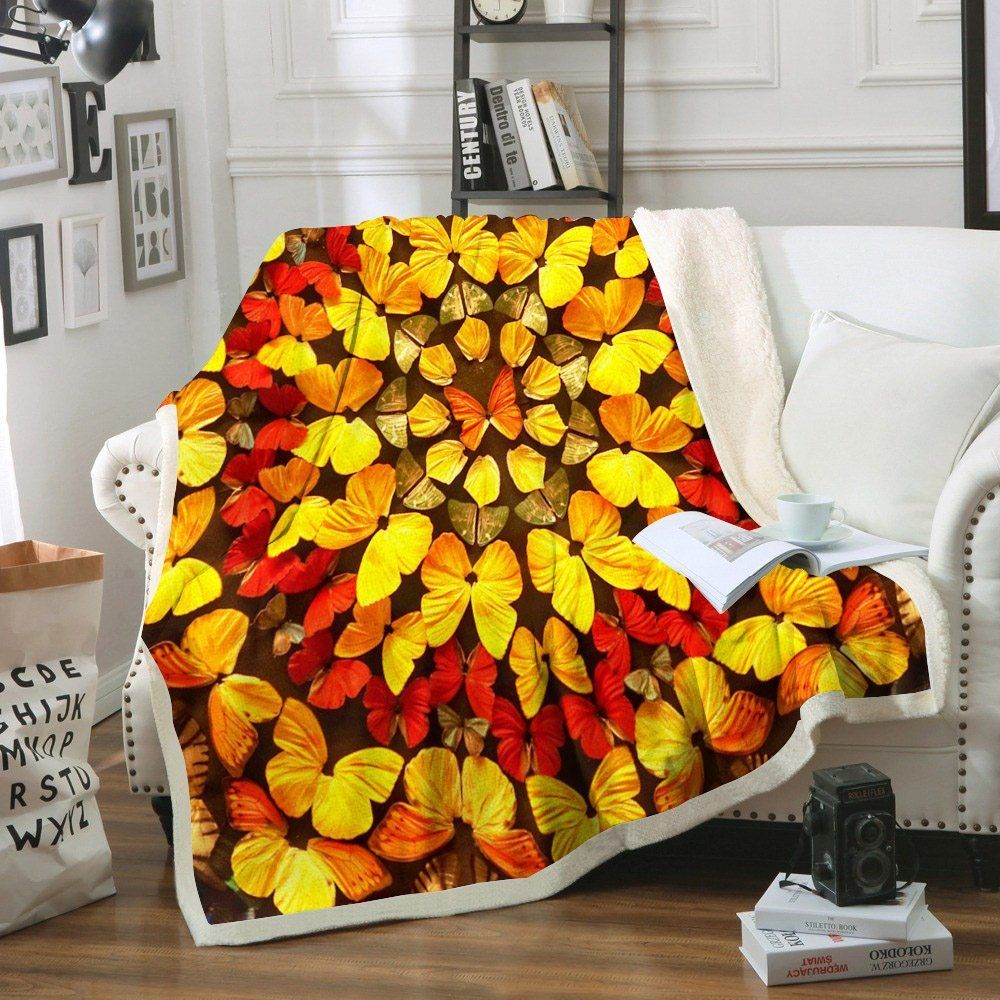 Butterfly Sherpa Fleece Blanket