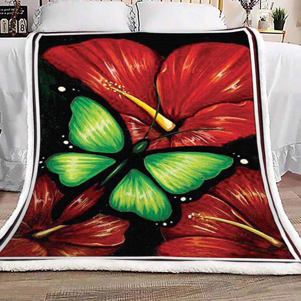 Butterfly Sherpa Fleece Blanket