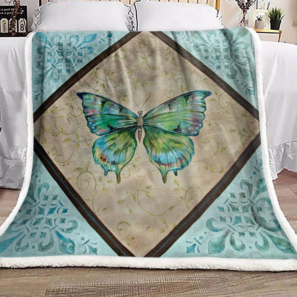 Butterfly Sherpa Fleece Blanket