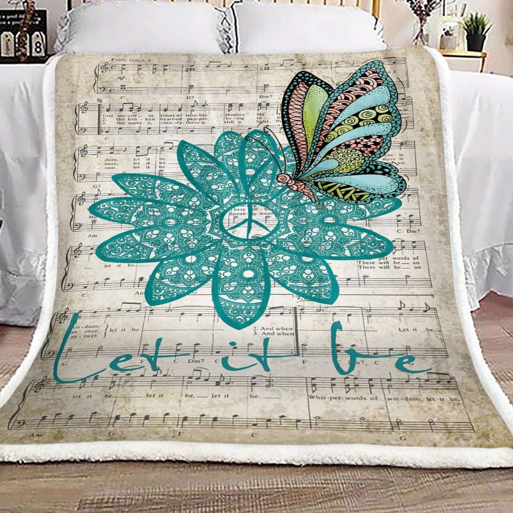 Butterfly Music Sherpa Fleece Blanket
