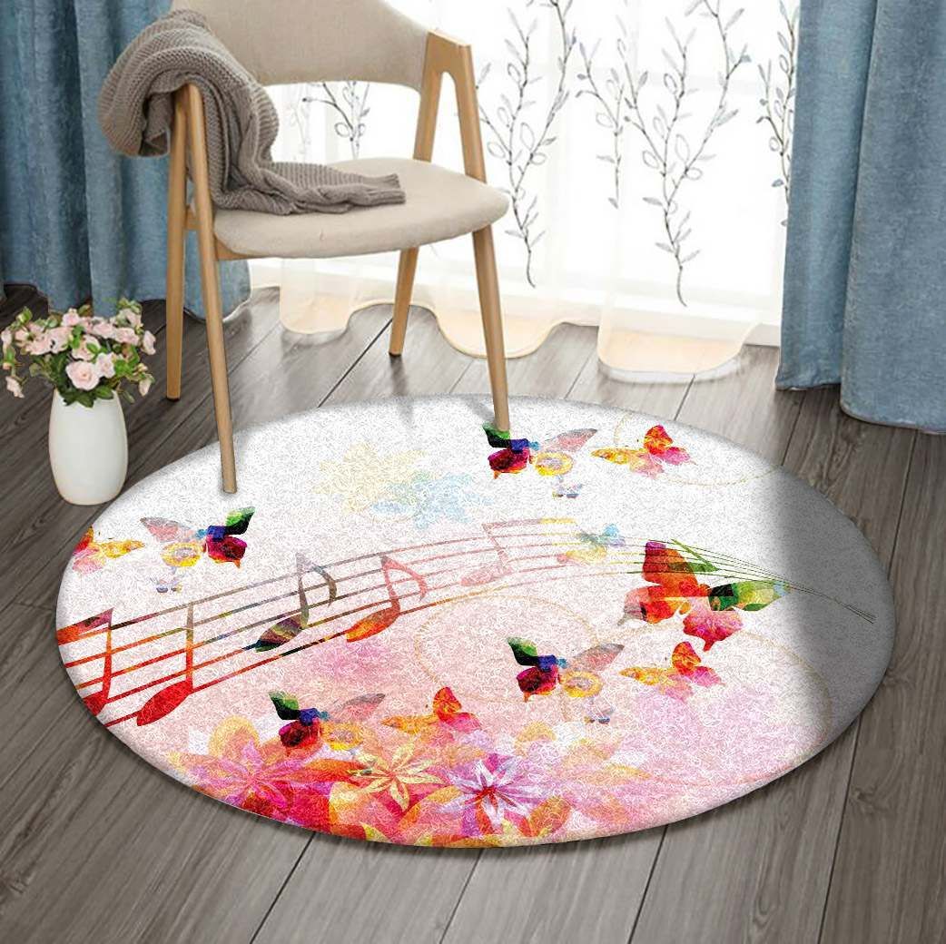 Butterfly Music Round Carpet