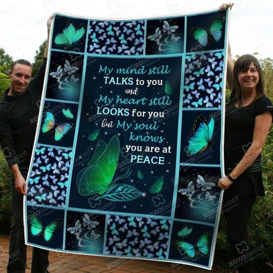 Butterfly My Mind Heart Soul Sherpa Fleece Blanket