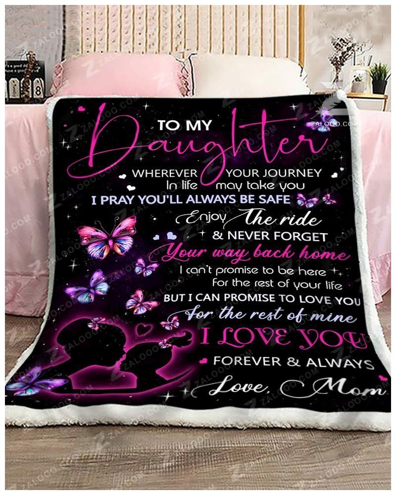 Butterfly Never Forget Your Way Back Home Daughter Sherpa Fleece Blanket