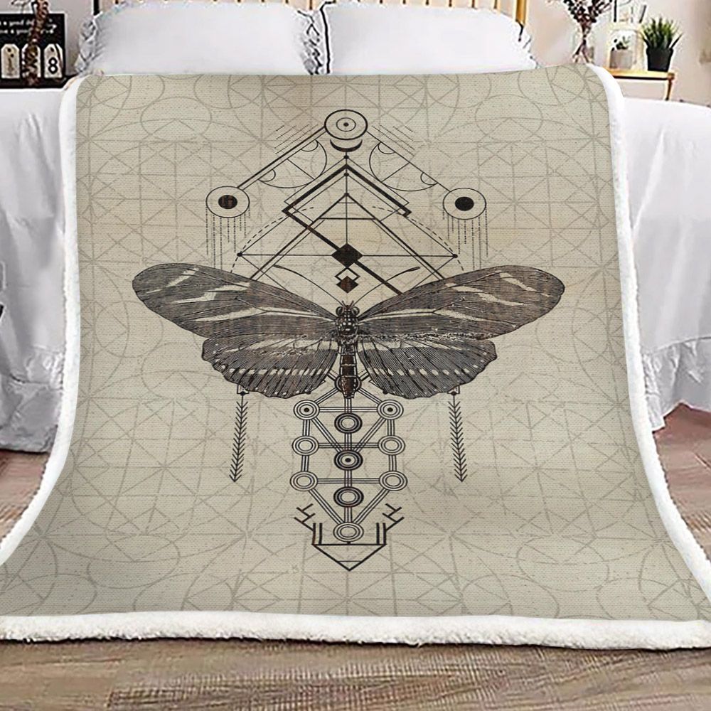 Butterfly Sherpa Fleece Blanket
