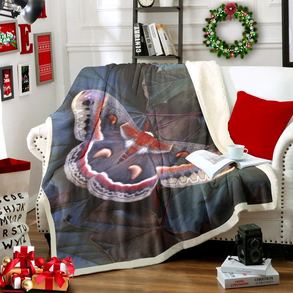 Butterfly Sherpa Fleece Blanket