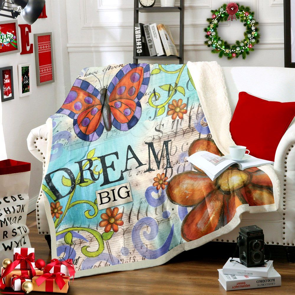 Butterfly Sherpa Fleece Blanket