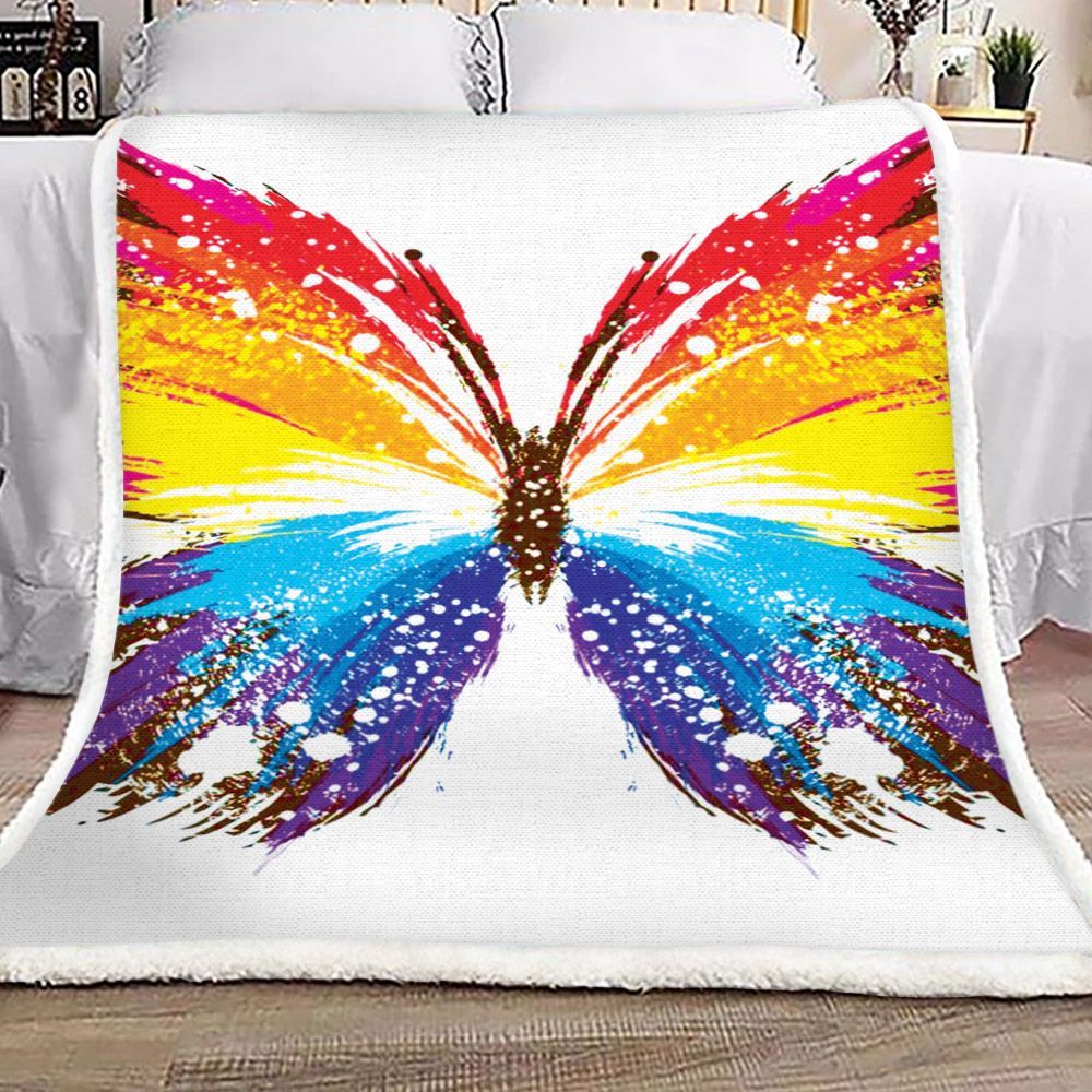 Butterfly Sherpa Fleece Blanket