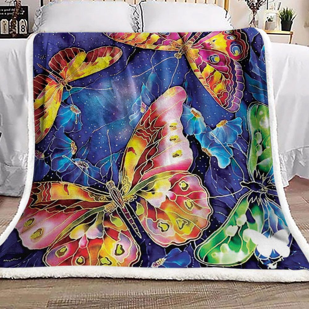 Butterfly Sherpa Fleece Blanket