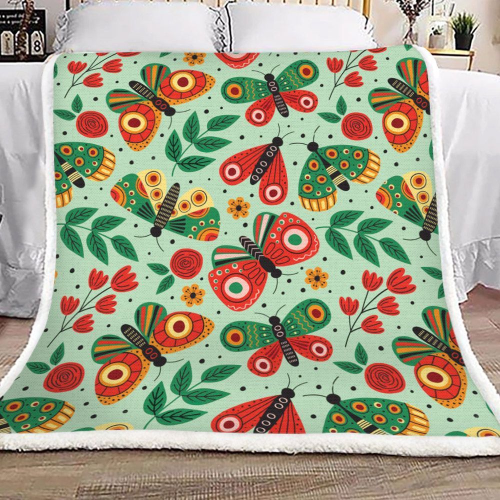 Butterfly Sherpa Fleece Blanket