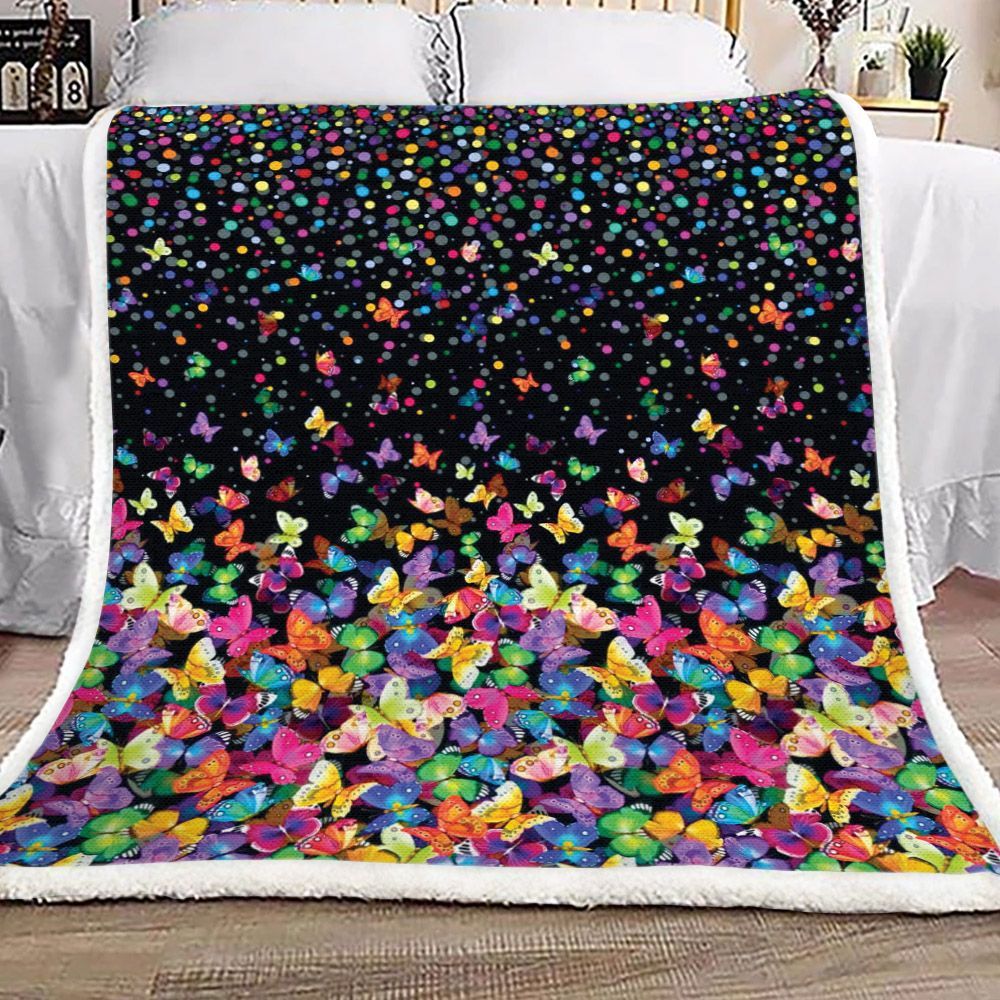 Butterfly Sherpa Fleece Blanket
