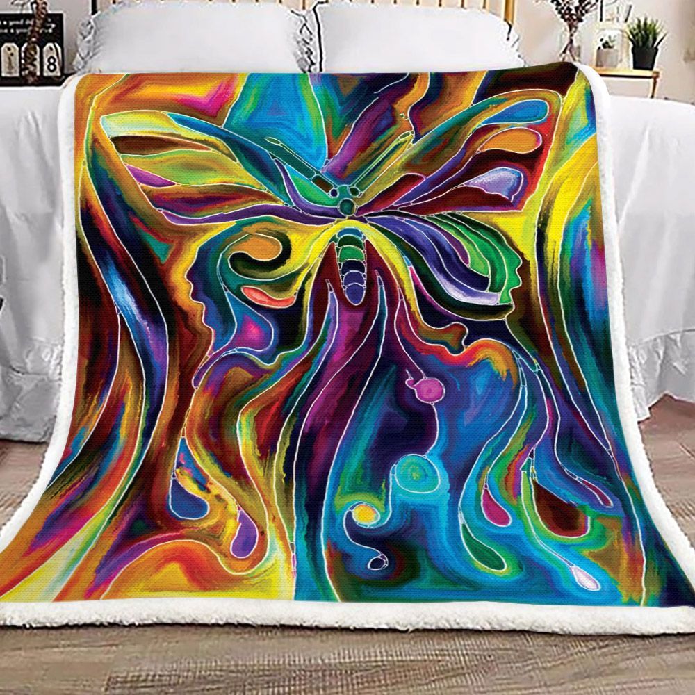 Butterfly Sherpa Fleece Blanket
