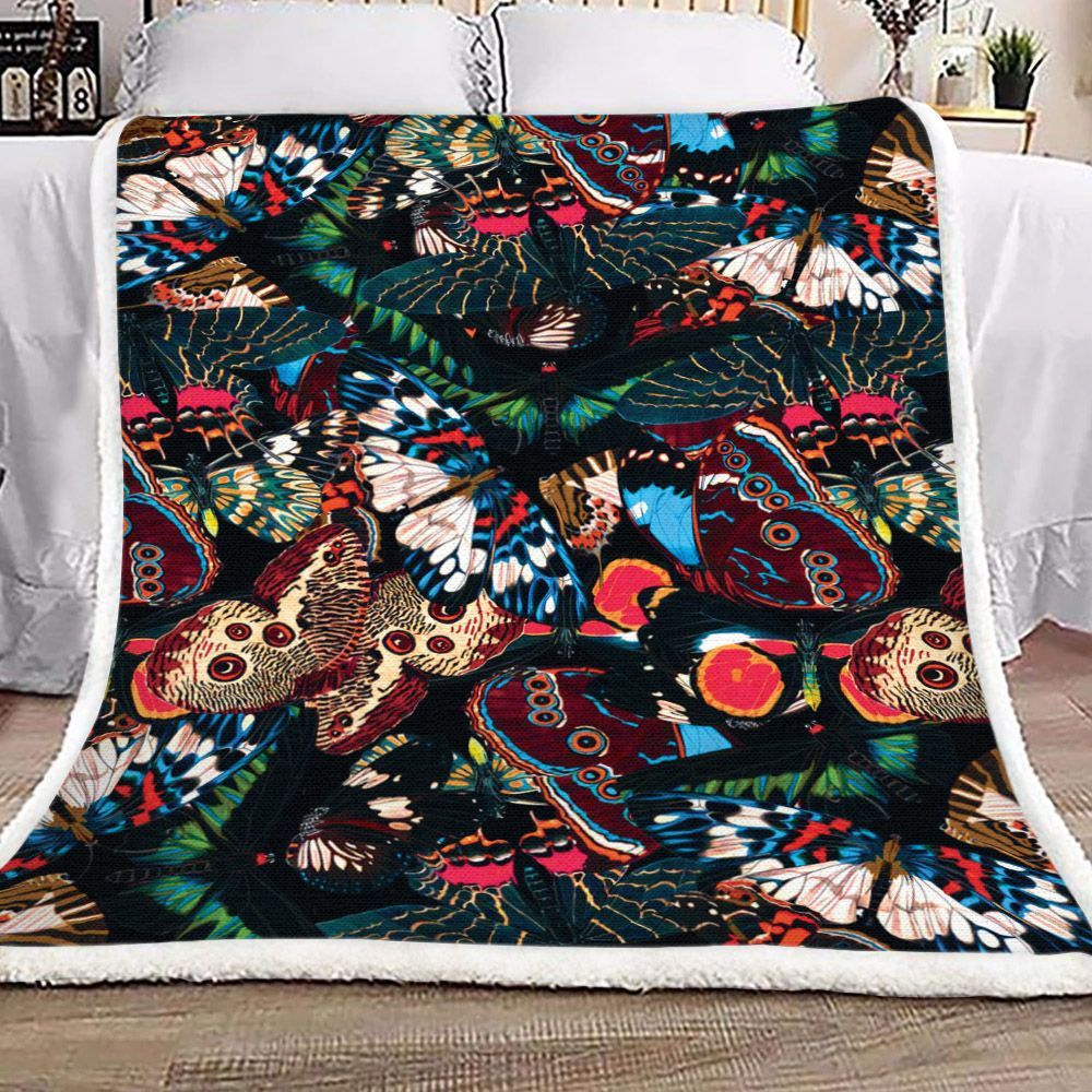 Butterfly Sherpa Fleece Blanket