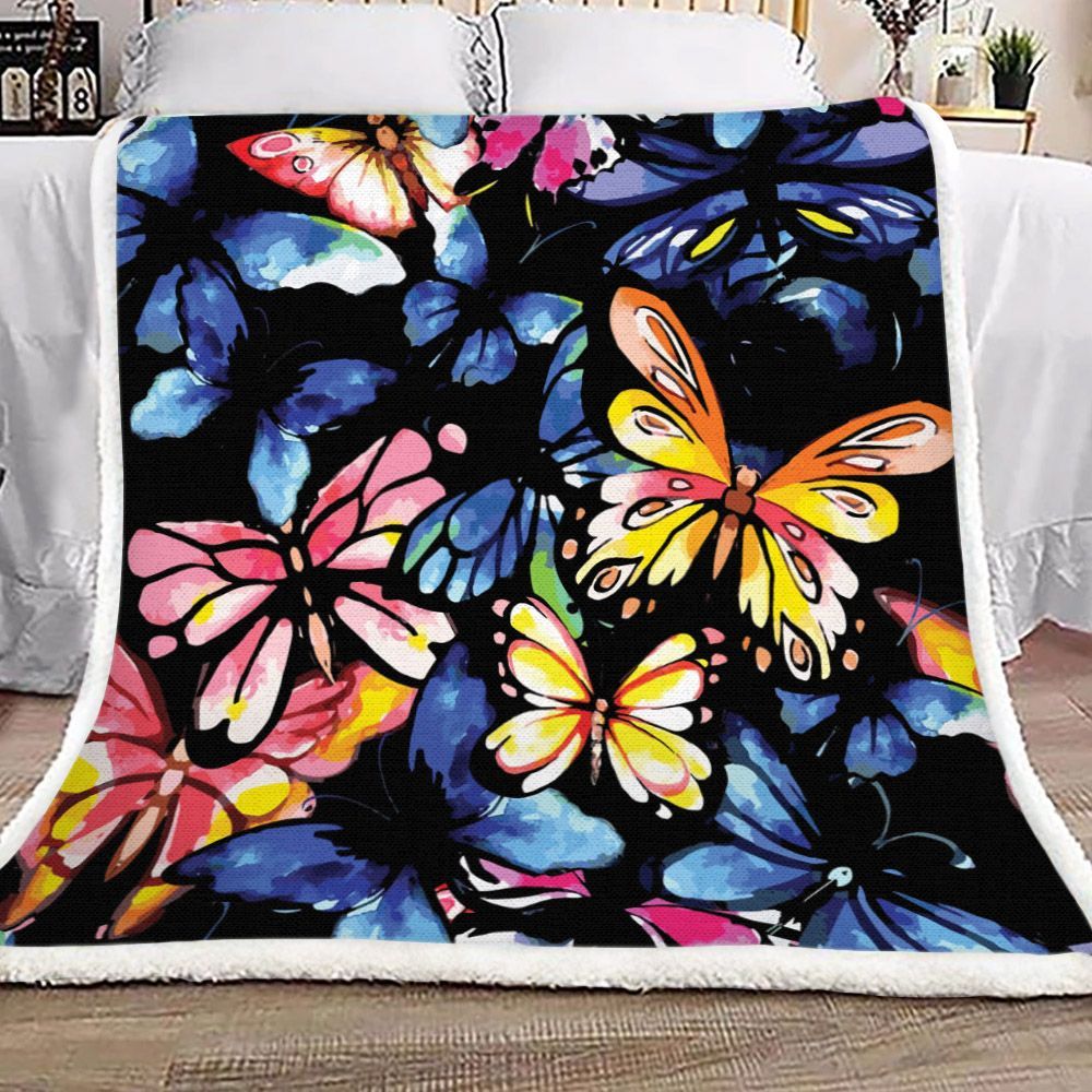 Butterfly Sherpa Fleece Blanket