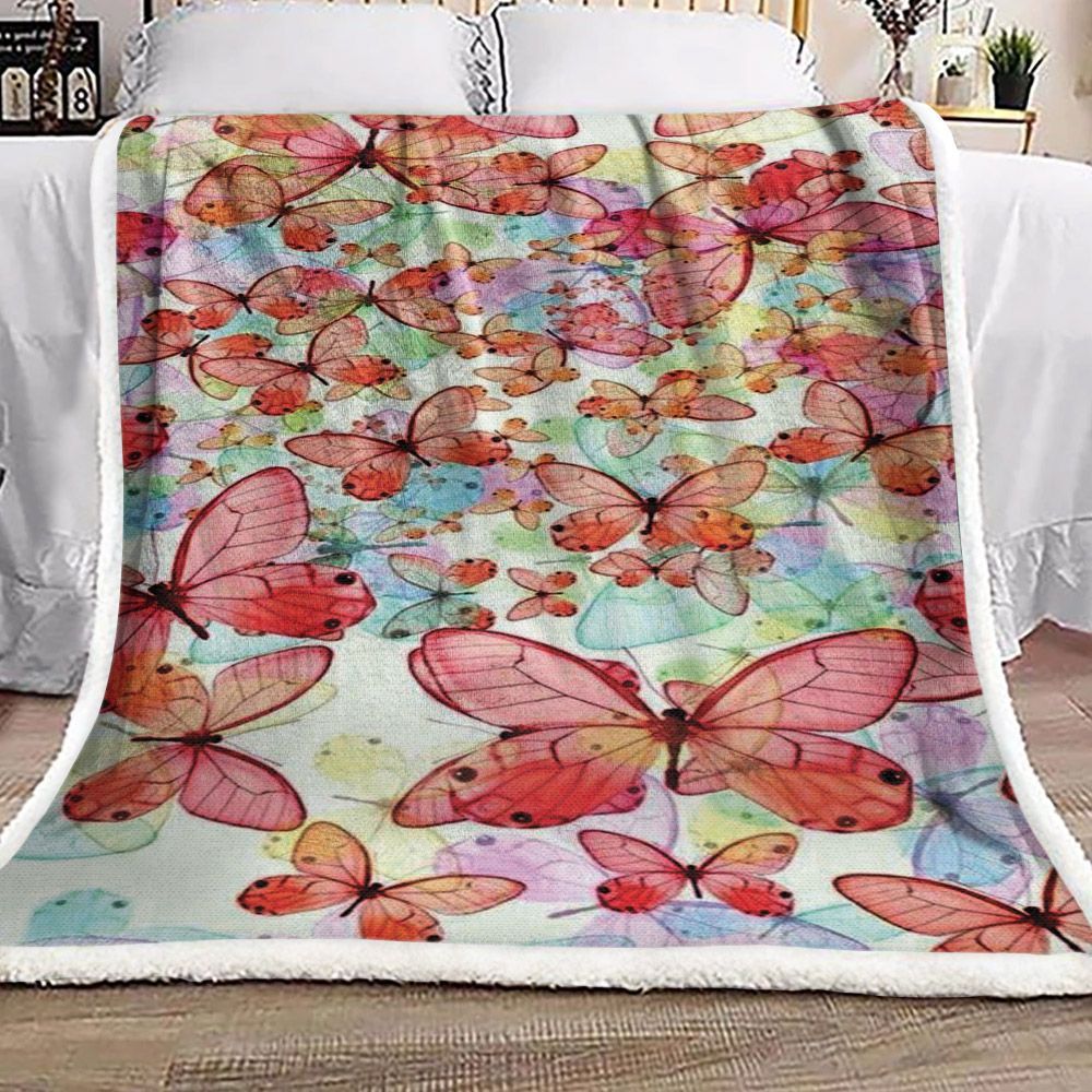 Butterfly Sherpa Fleece Blanket