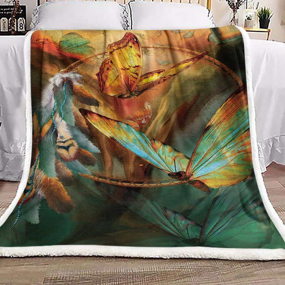 Butterfly Sherpa Fleece Blanket