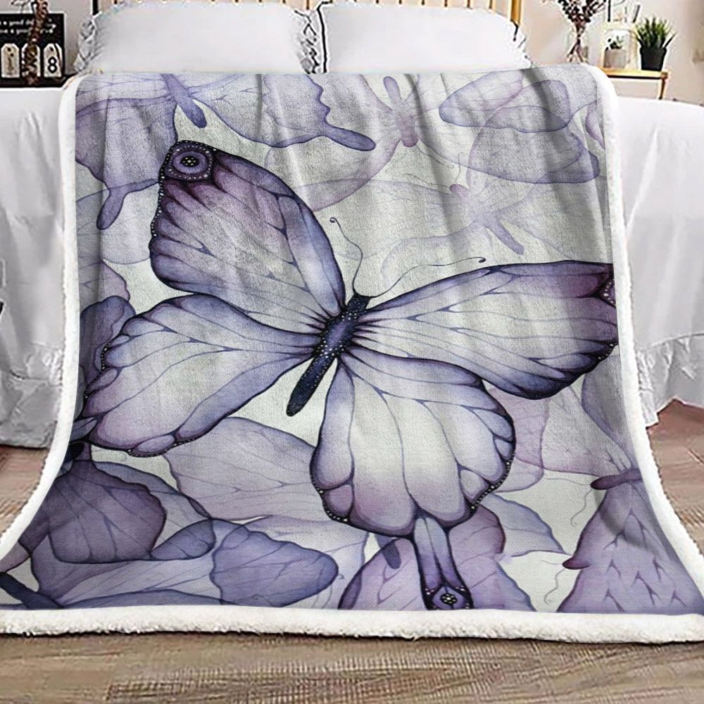 Butterfly Sherpa Fleece Blanket