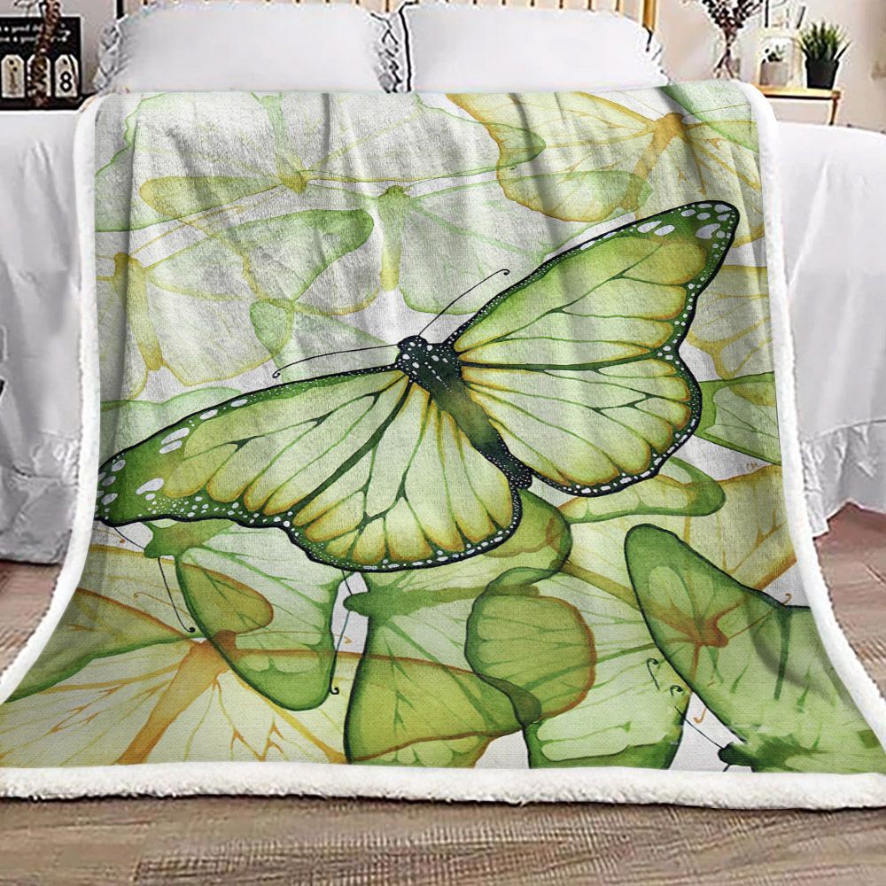 Butterfly Sherpa Fleece Blanket