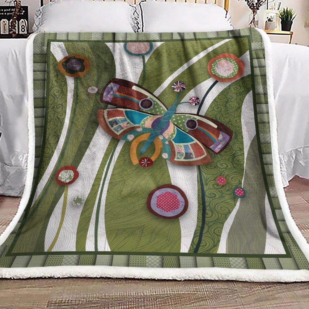 Butterfly Sherpa Fleece Blanket