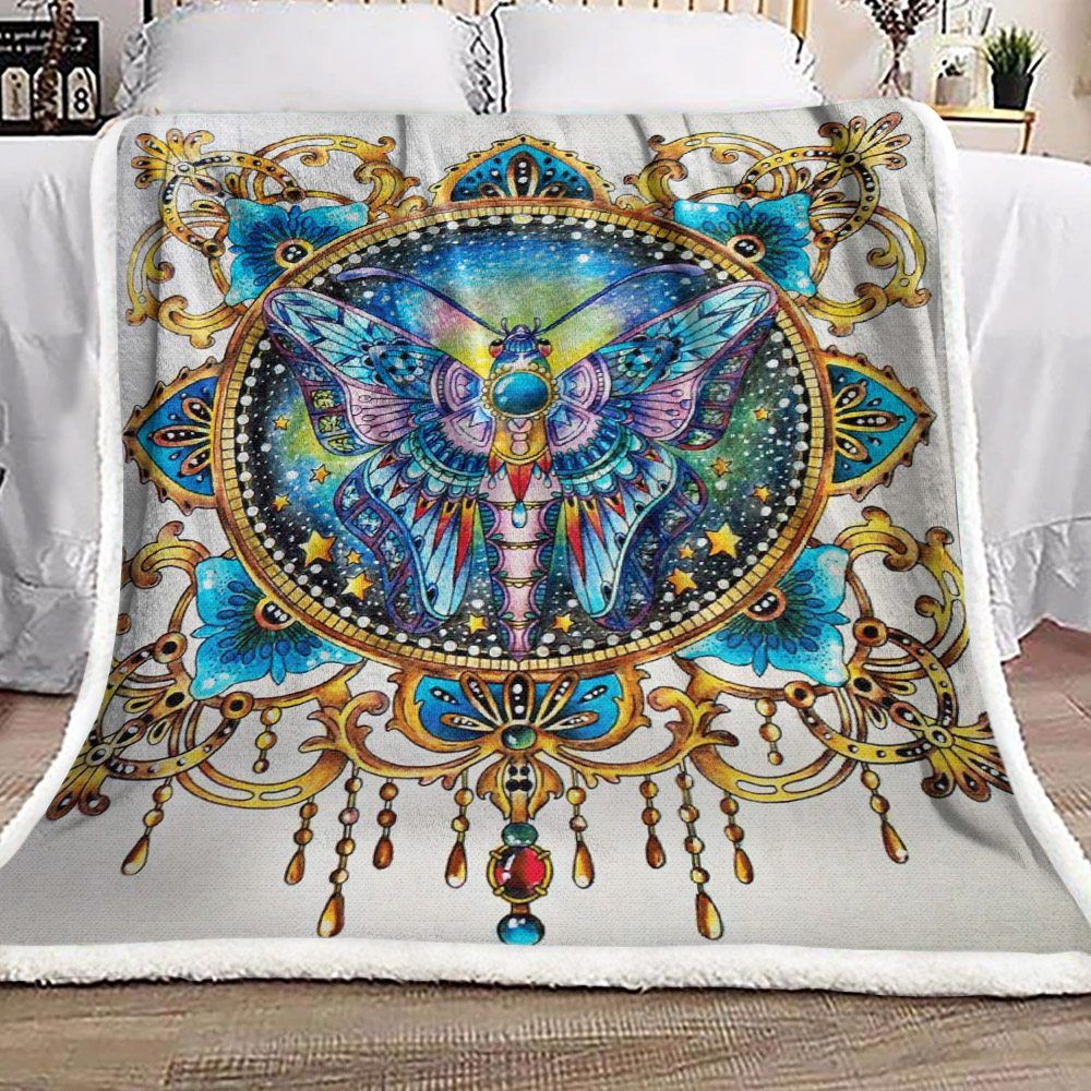 Butterfly Sherpa Fleece Blanket