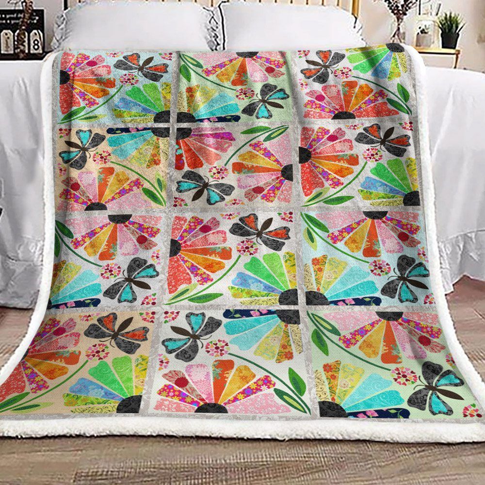 Butterfly Sherpa Fleece Blanket