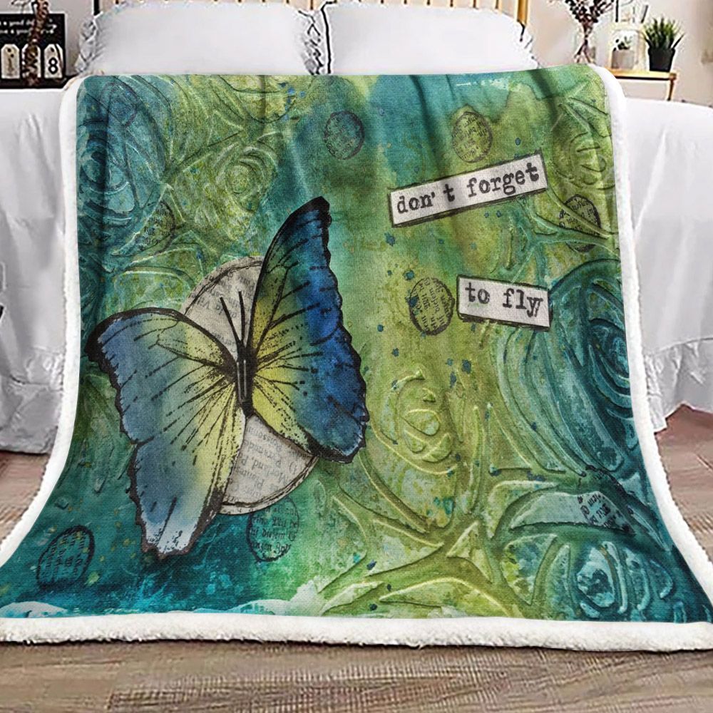 Butterfly Sherpa Fleece Blanket