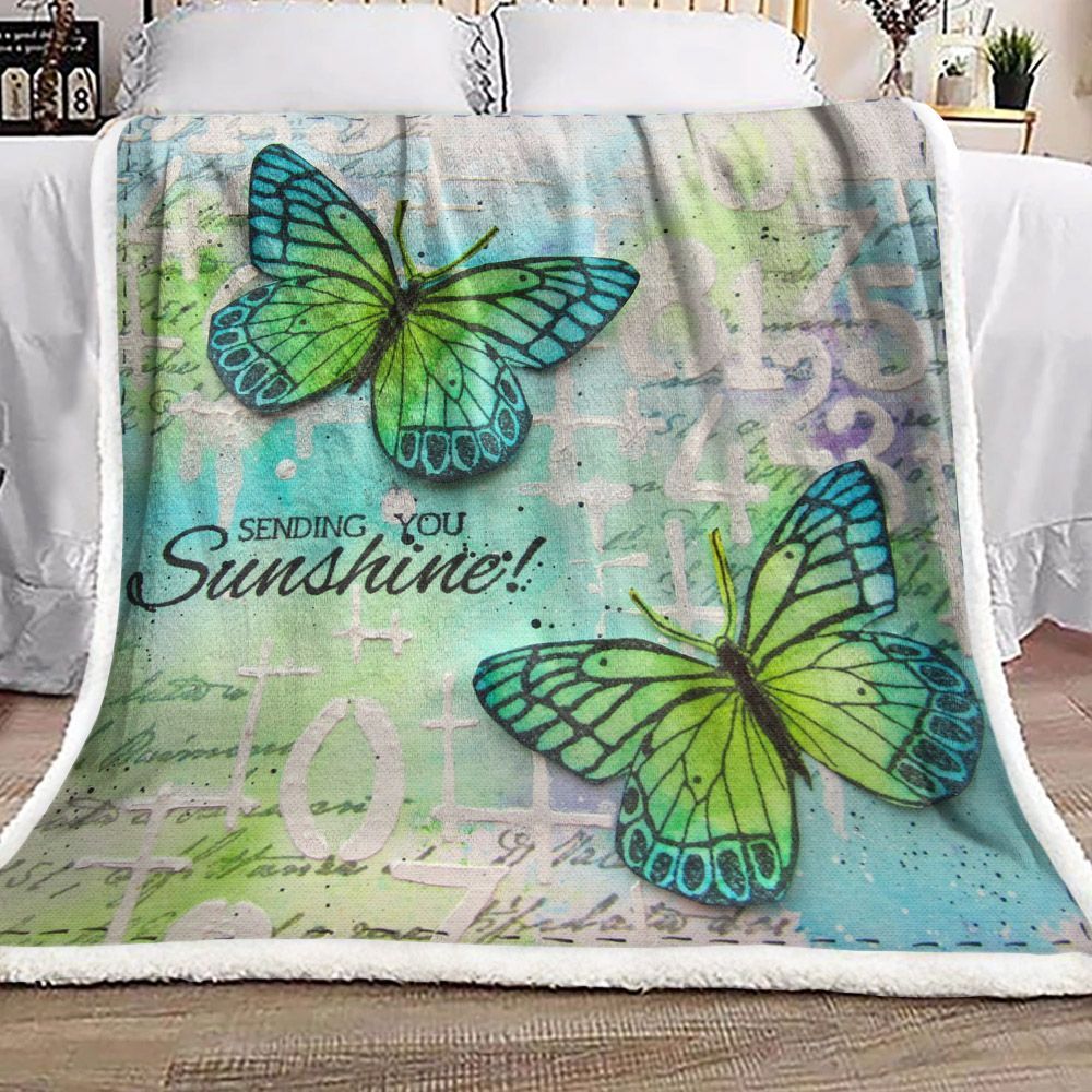 Butterfly Sherpa Fleece Blanket