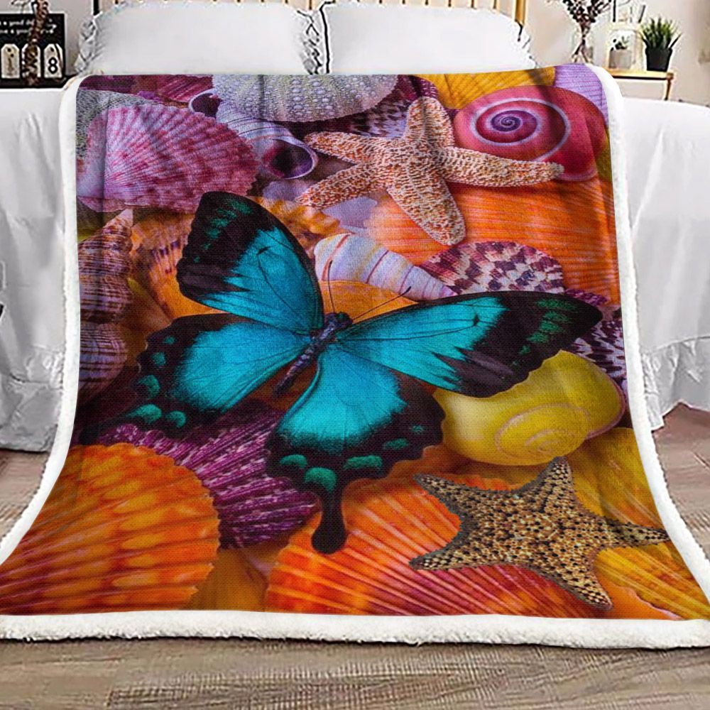 Butterfly Sherpa Fleece Blanket