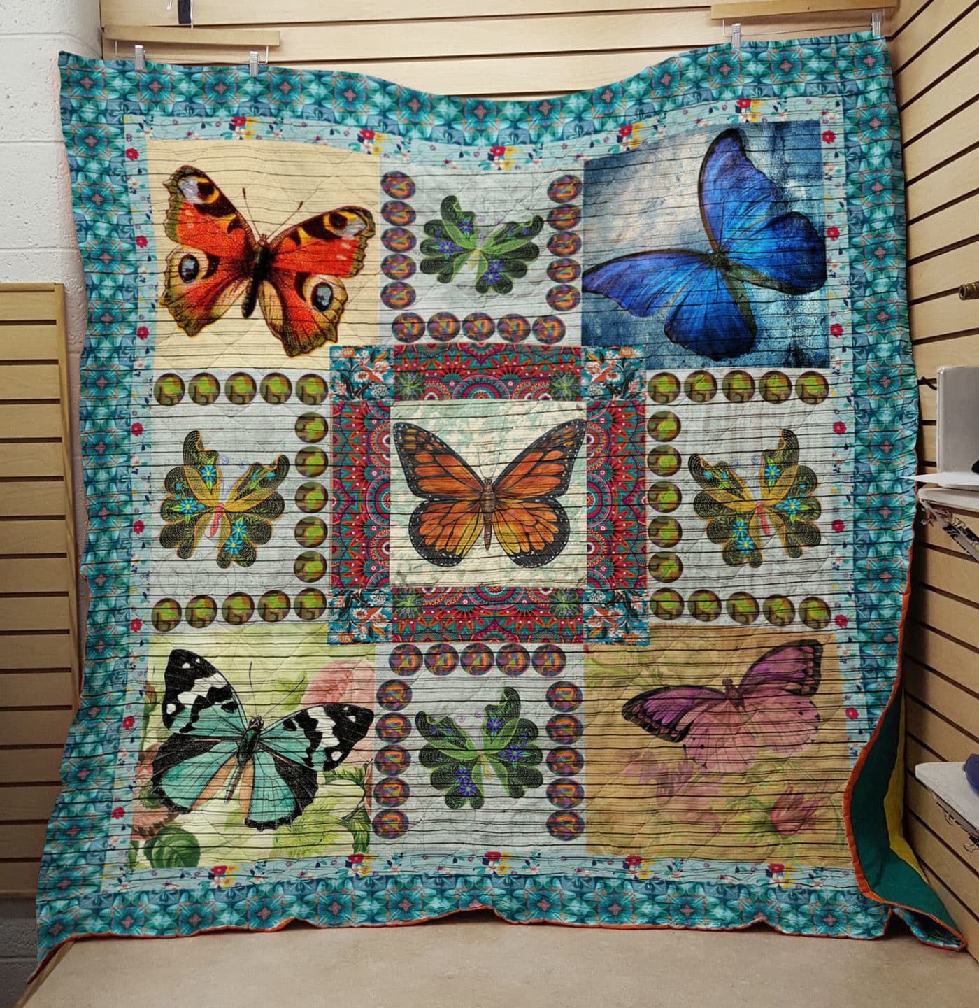 Butterfly Ocean Eyes Bl Quilt Blanket DHC0201201223TD