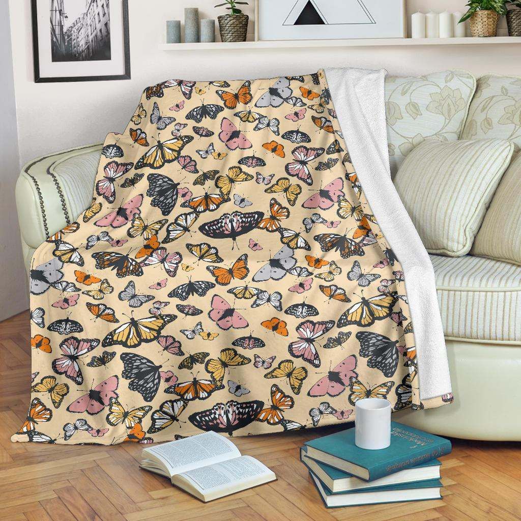 Butterfly Pattern Sherpa Fleece Blanket