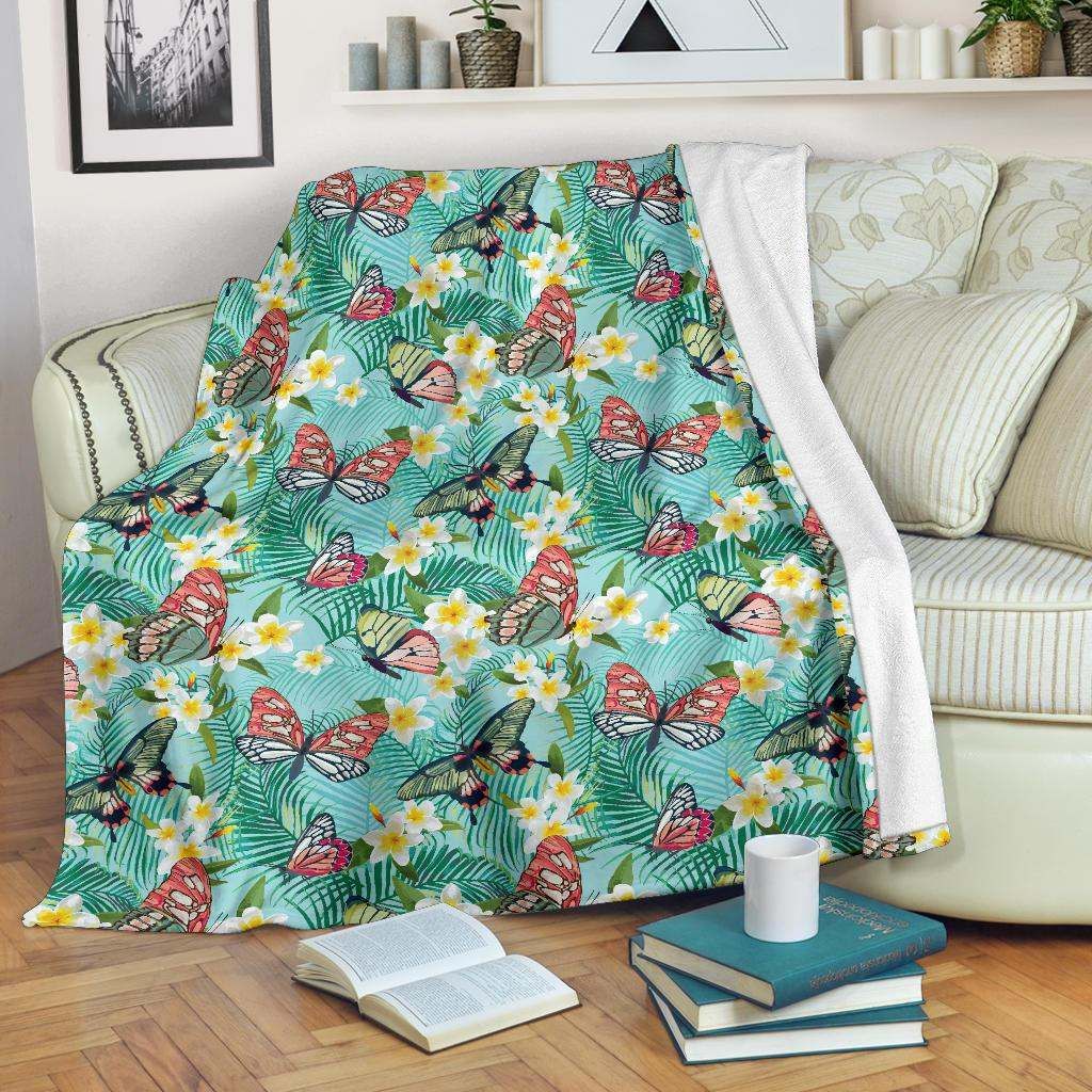 Butterfly Pattern Sherpa Fleece Blanket