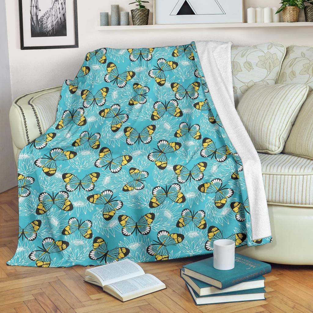 Butterfly Pattern Sherpa Fleece Blanket