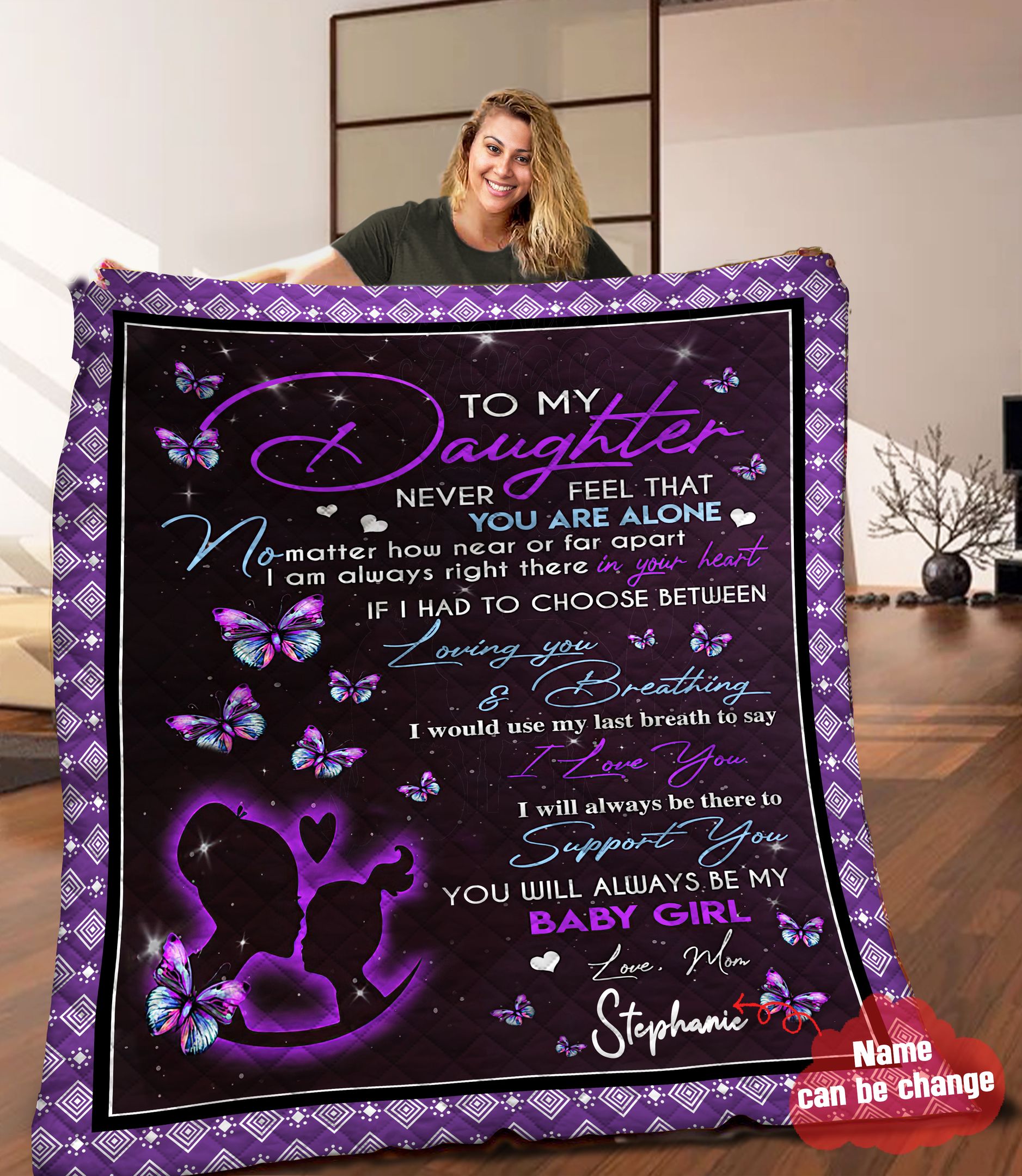 Butterfly Personalized HHH101114NA Quilt Blanket